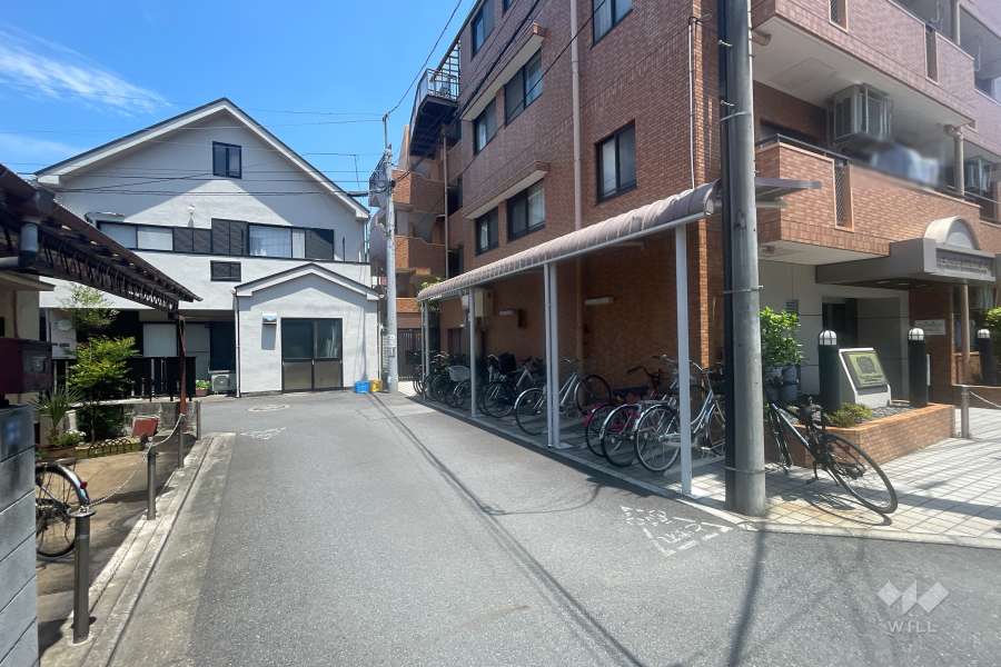 敷地西側の前面道路