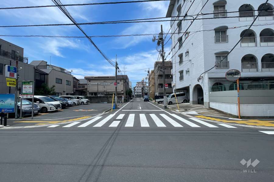 敷地の東側前面道路（北側から）
