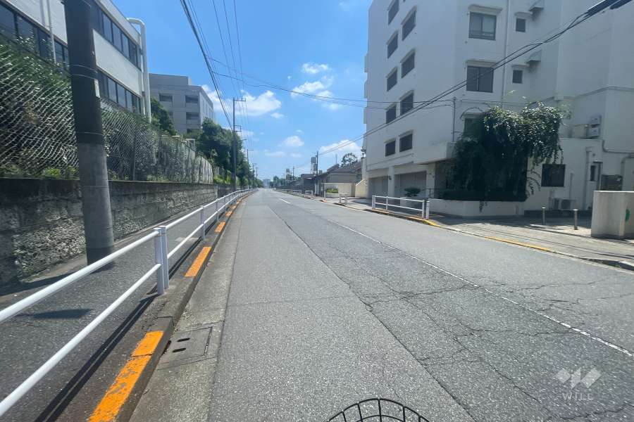 敷地の北側前面道路（西側から）