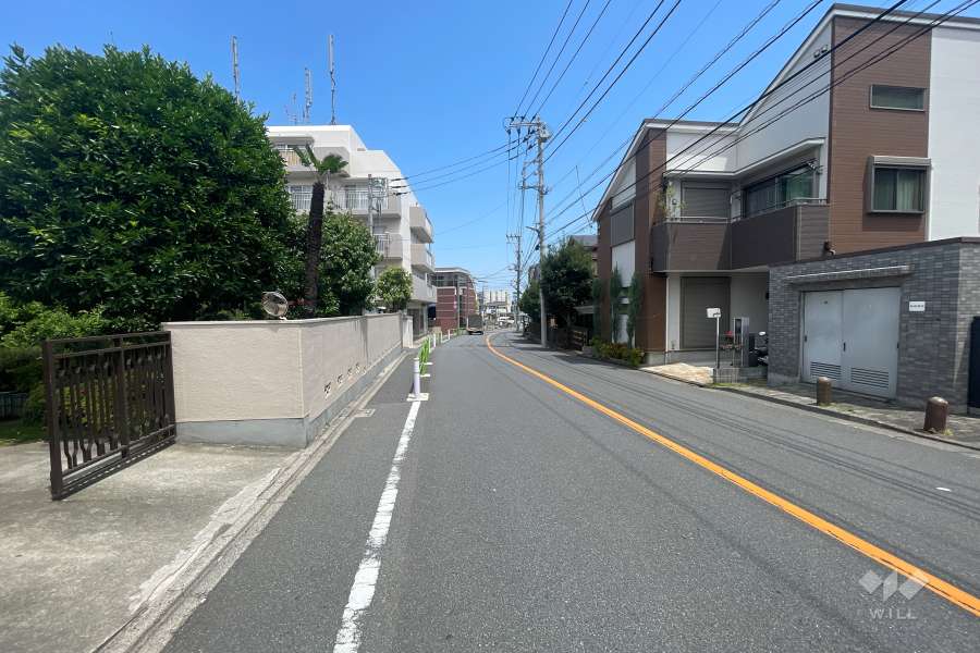 敷地西側の前面道路（南側から）