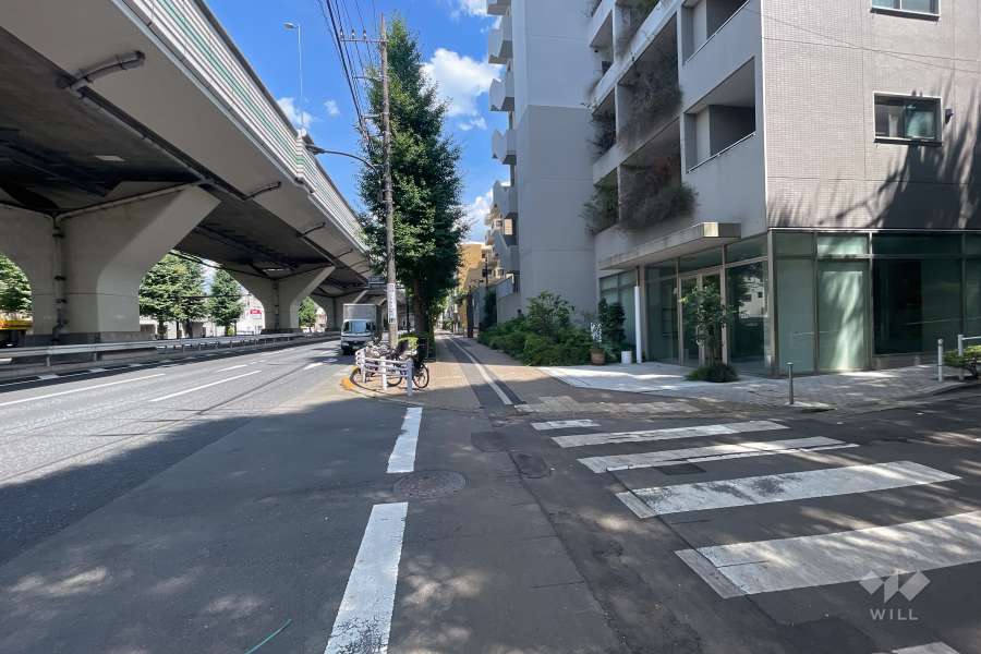 敷地北側の前面道路（西側から）