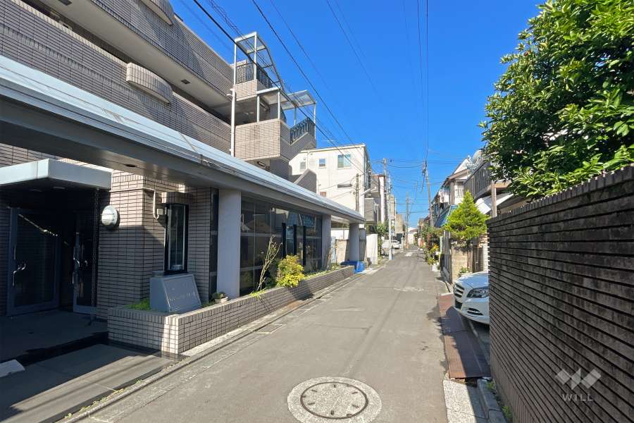 敷地の北側前面道路（東側から）