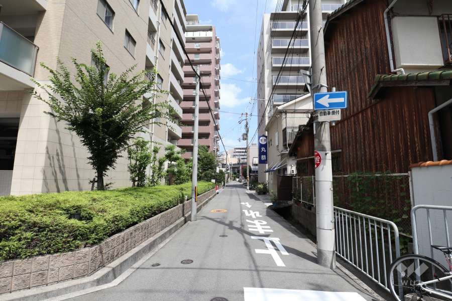 敷地西側の前面道路（南側から）