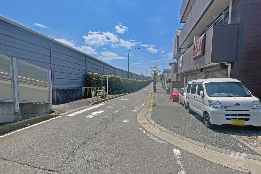 敷地の東側前面道路（南側から）