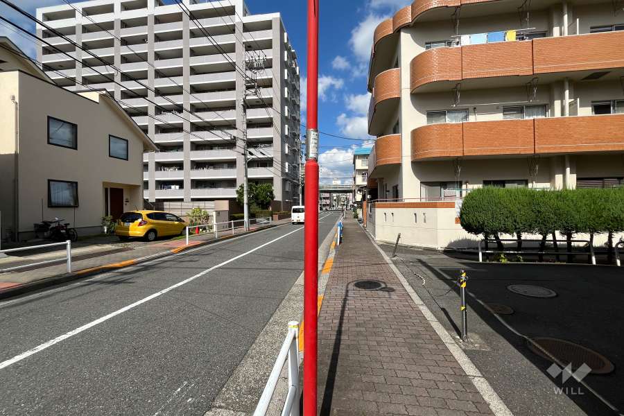 敷地の西側前面道路（南側から）