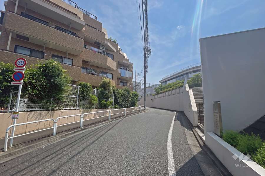 敷地の東側前面道路（南側から）