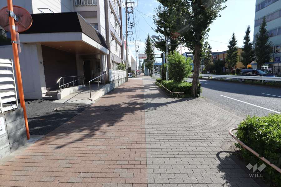 敷地西側の前面道路