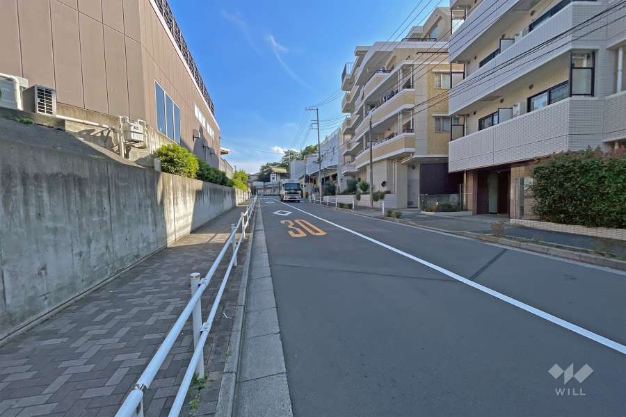 敷地の東側前面道路（北側から）