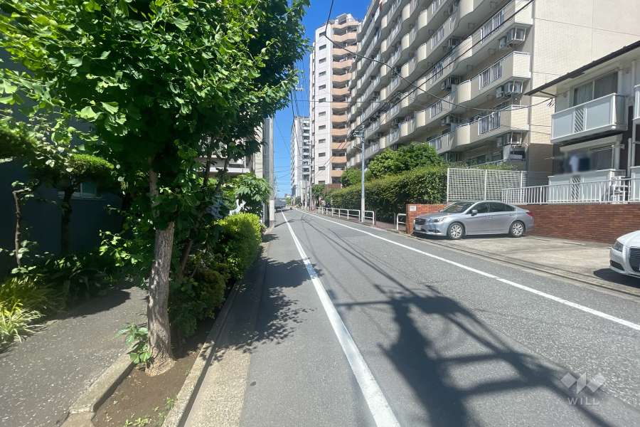 敷地北側の前面道路　