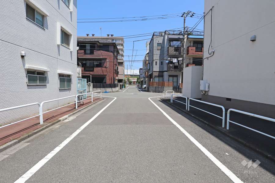 敷地西側の前面道路（南側から）