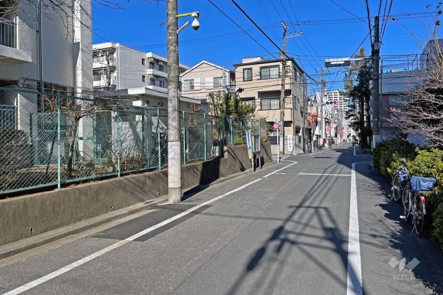敷地の東側前面道路（南側から）