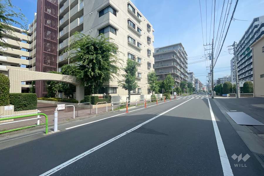 敷地西側の前面道路