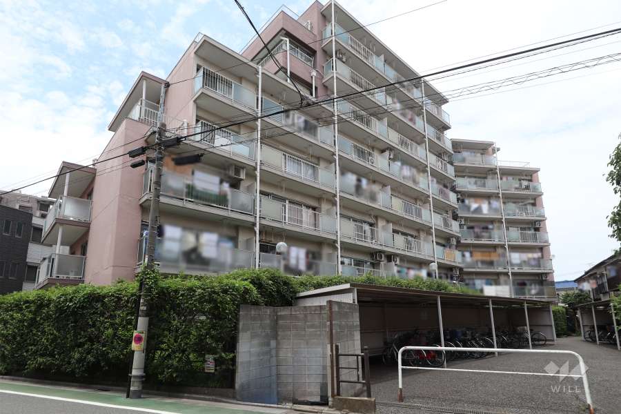 中銀城北パークマンシオンの外観（南東側から）