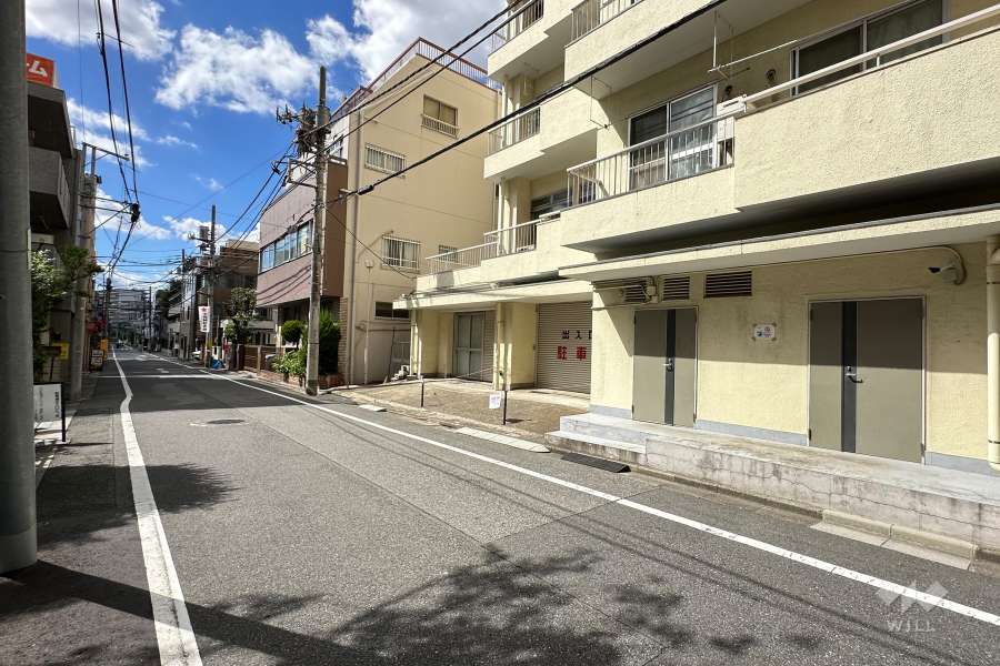 敷地の南側前面道路（東側から）