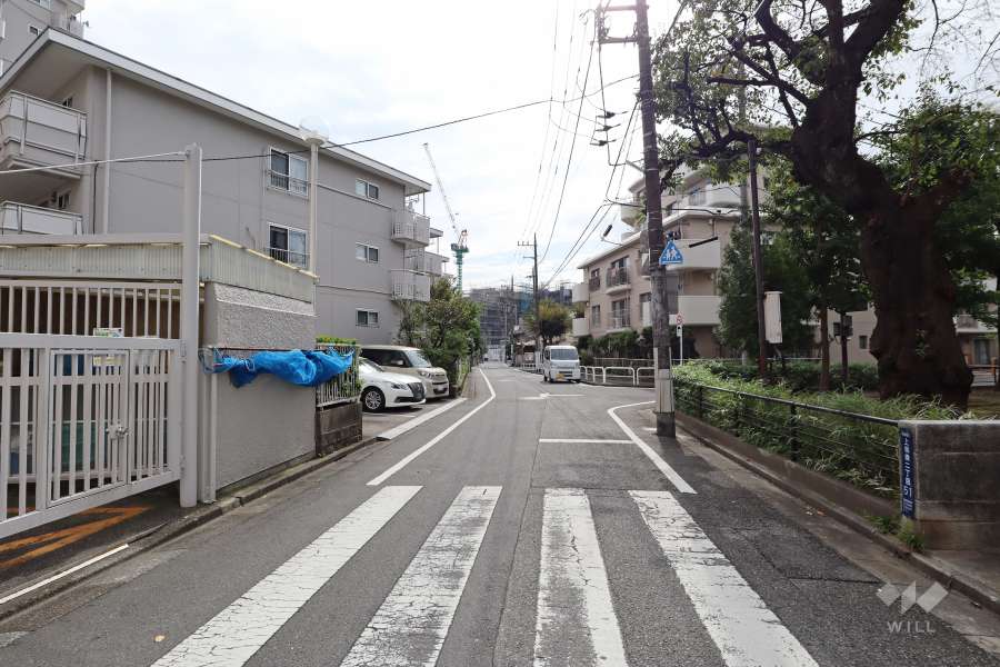 敷地西側の前面道路　
