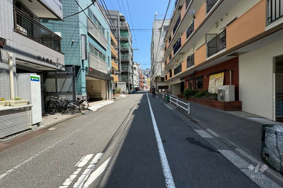 敷地西側の前面道路（南側から）
