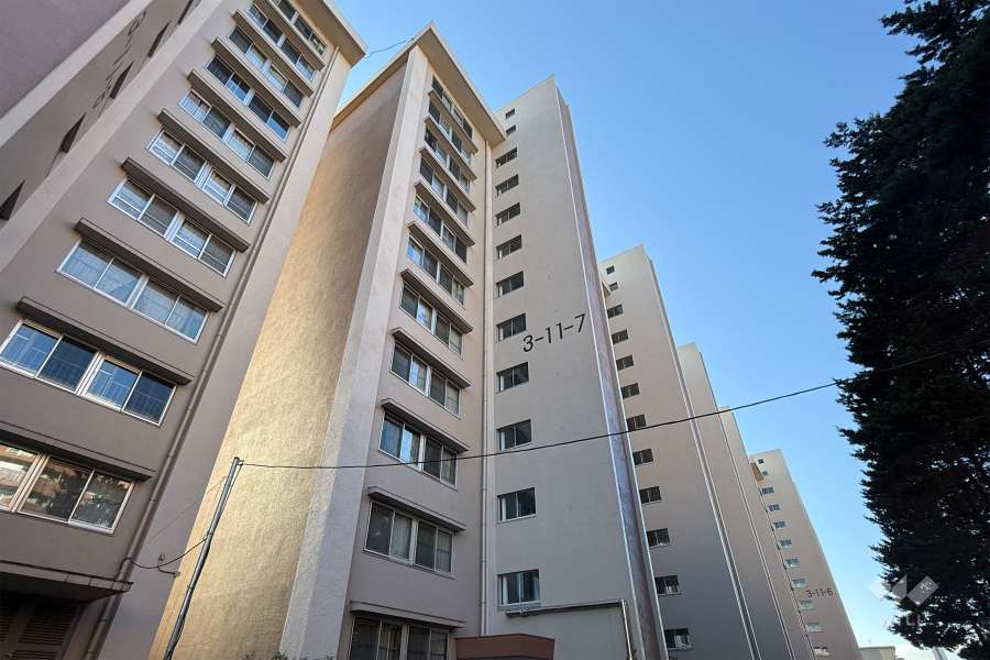 高島平団地第３分譲住宅７号棟の外観（北西側から）