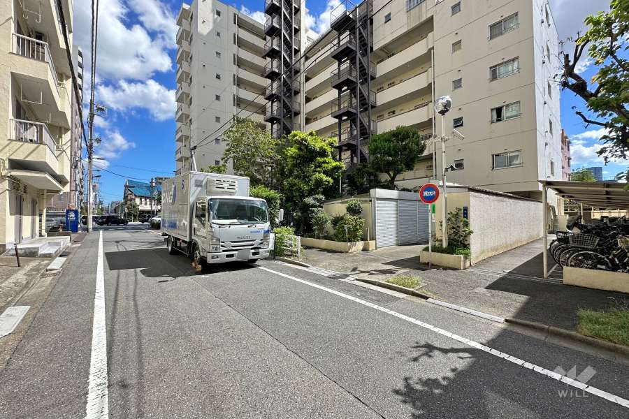敷地北側の前面道路（西側から）