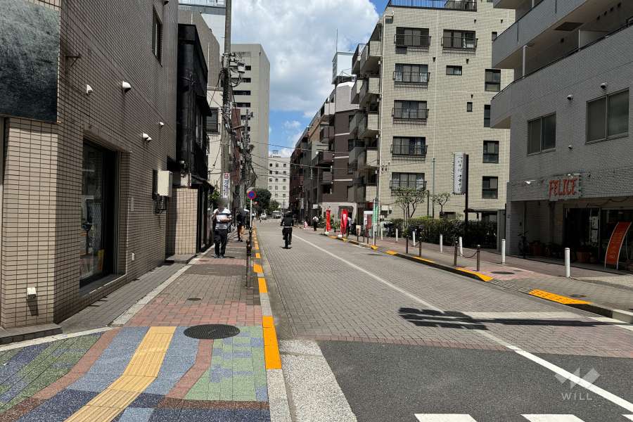 敷地西側の前面道路（南側から）