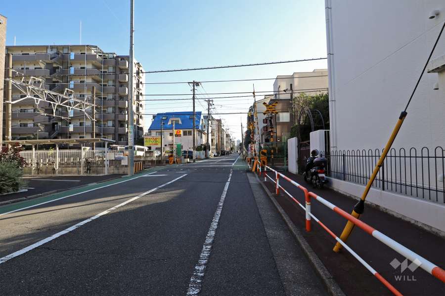 敷地東側の前面道路（北側から）