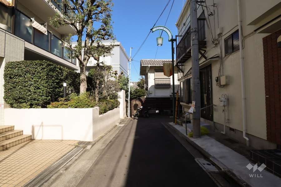 敷地東側の前面道路（南側から）