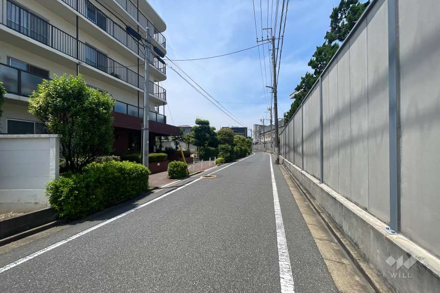 敷地北側の前面道路（東側から）