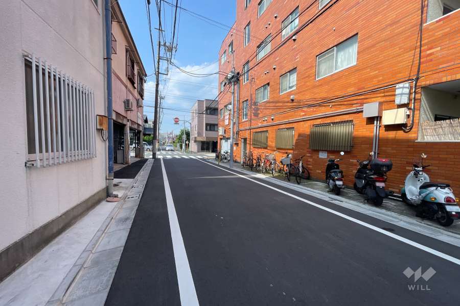 敷地西側の前面道路（南側から）