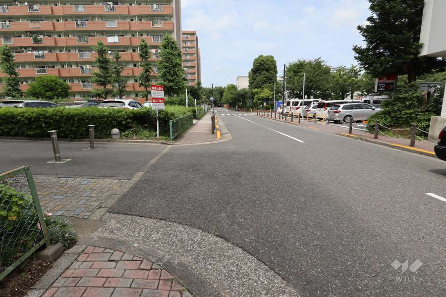 敷地東側の前面道路（南側から）