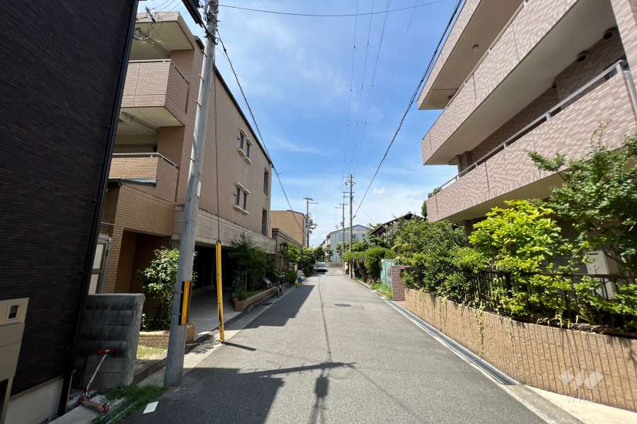 敷地北側の前面道路(東側から)