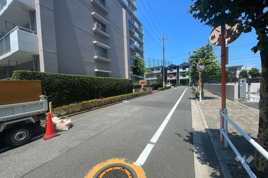 敷地東側の前面道路（南側から）