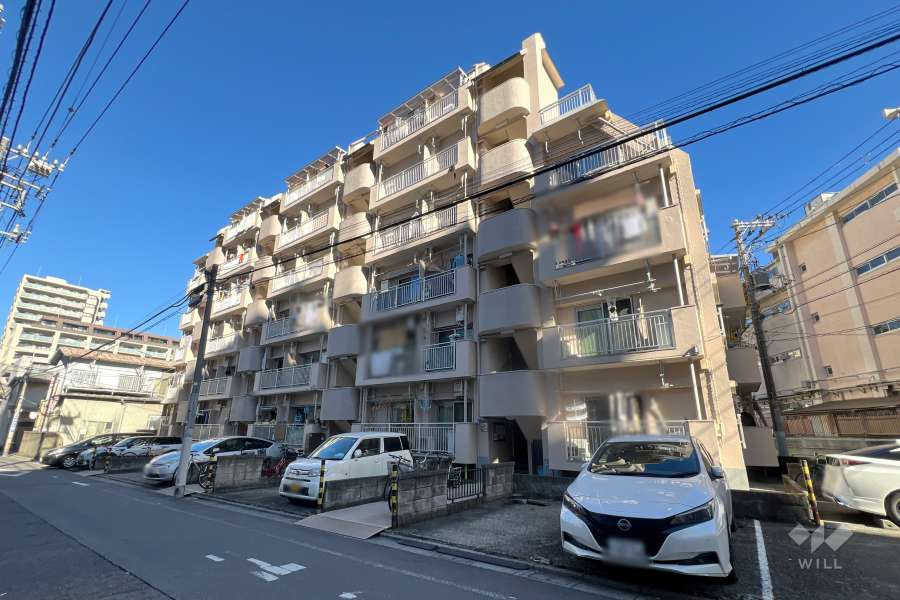 大山マイコーポＡ棟の外観（南西側から）