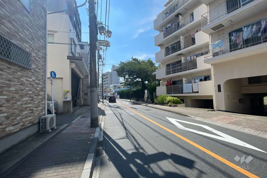 敷地の南側前面道路（東側から）