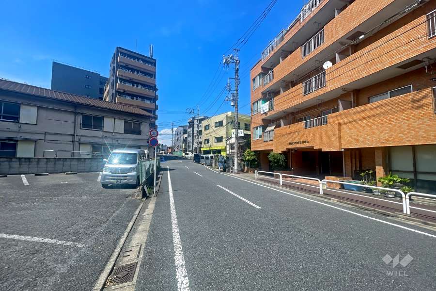敷地の西側前面道路（南側から）