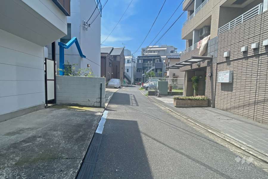 敷地の東側前面道路（南側から）