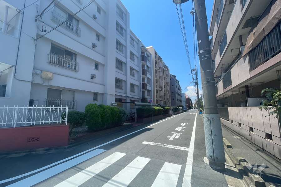 敷地の北側前面道路（東側から）