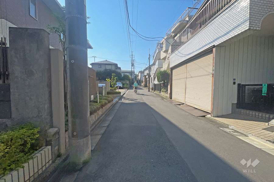 敷地南側の前面道路（西側から）