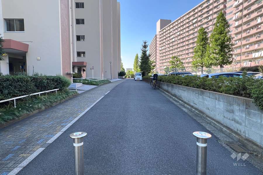 敷地の北側前面道路（東側から）