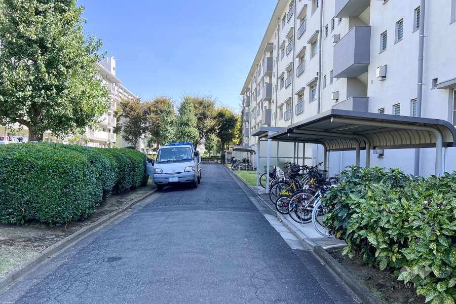 建物北側の通路　