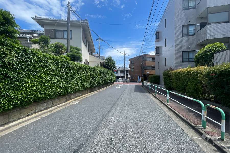 敷地の西側前面道路（南側から）