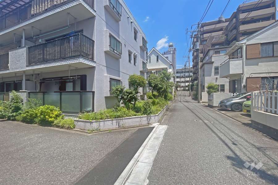 敷地の東側前面道路（南側から）