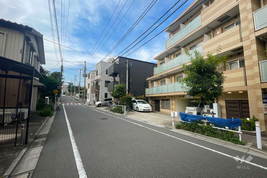敷地西側の前面道路（南側から）