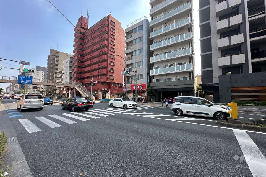 敷地の東側前面道路（北側から）