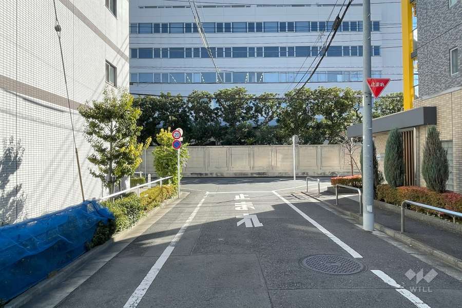 敷地南西側の前面道路　