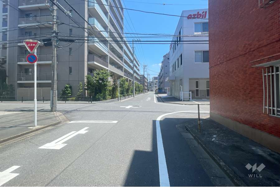 敷地の東側前面道路（北側から）