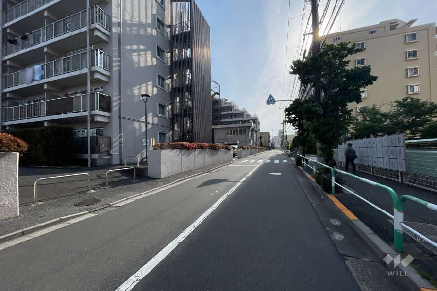 敷地の北側前面道路（東側から）