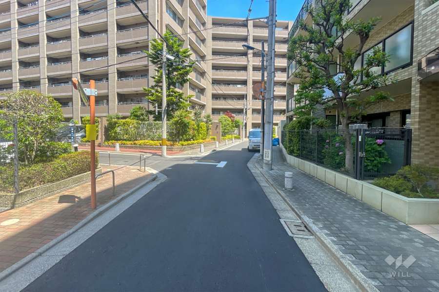敷地西側の前面道路　