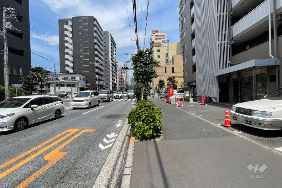 敷地北西側の前面道路（南西側から）