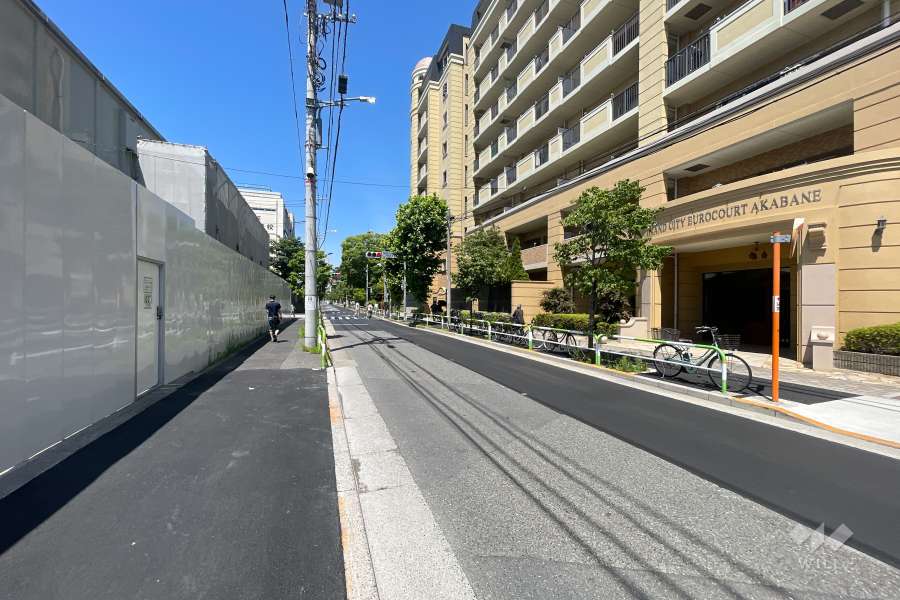 敷地の南側前面道路（東側から）