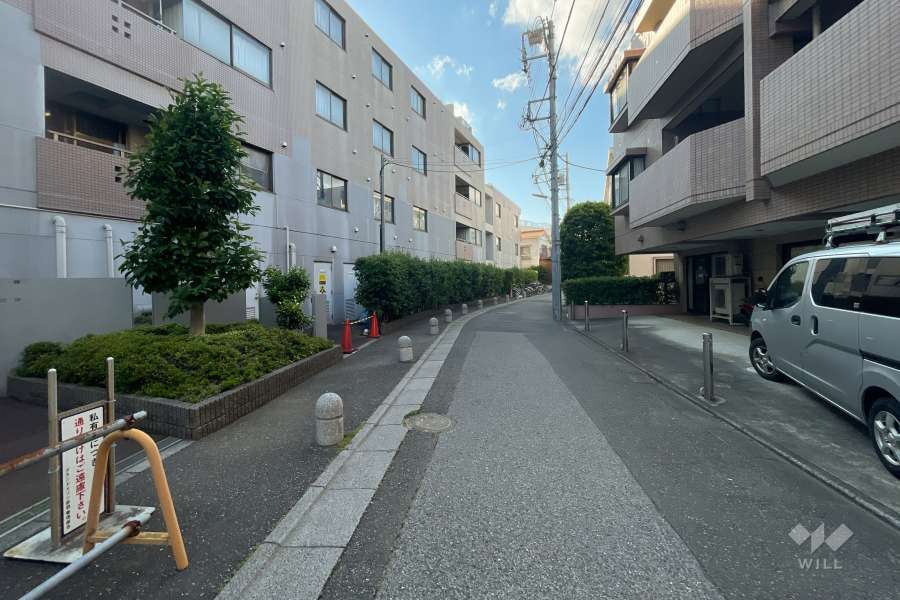敷地の東側前面道路（南側から）