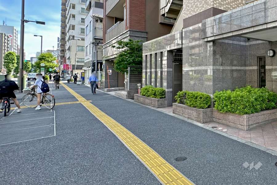 敷地東側の前面道路（北側から）